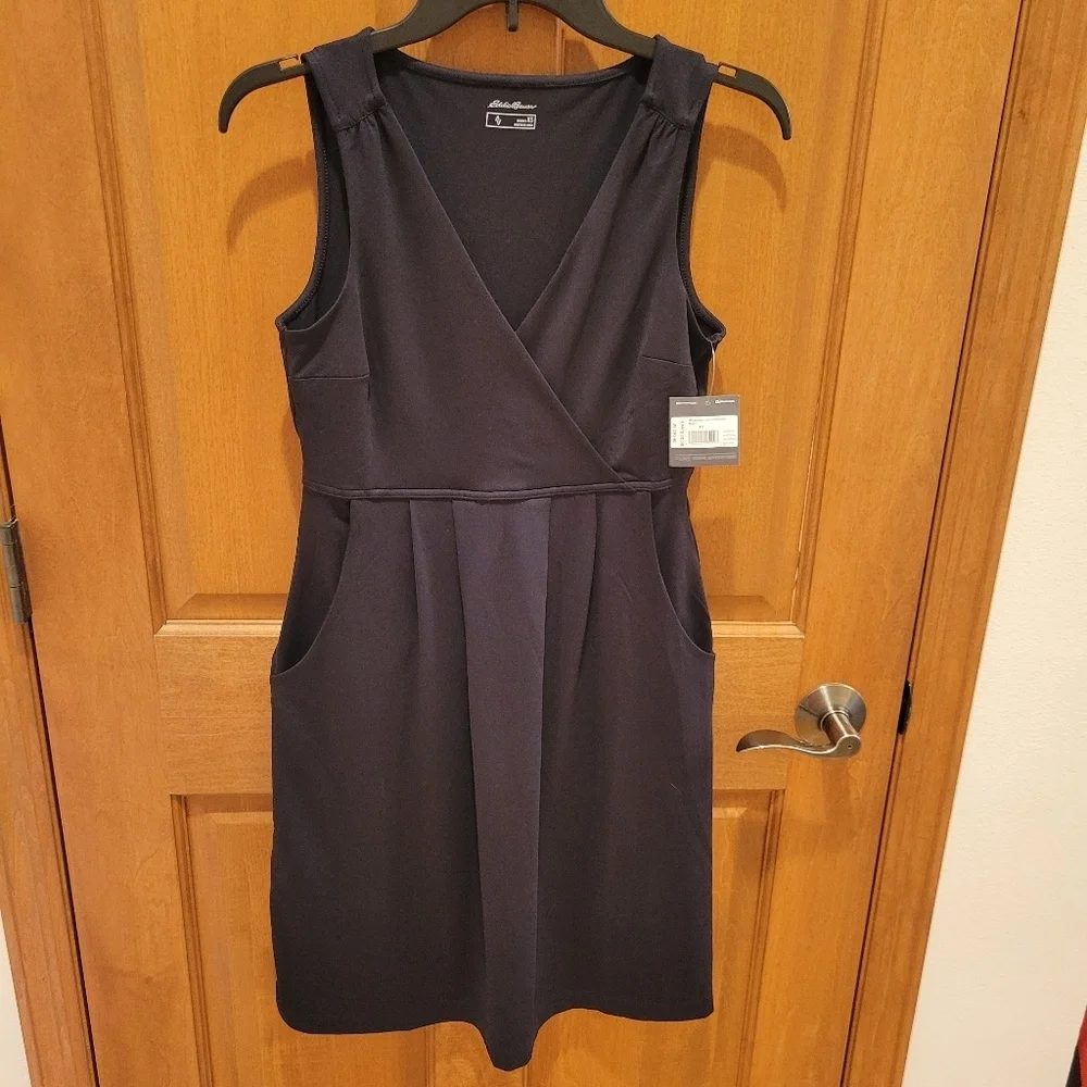Eddie Bauer Aster Crossover Dress Black Size XS New